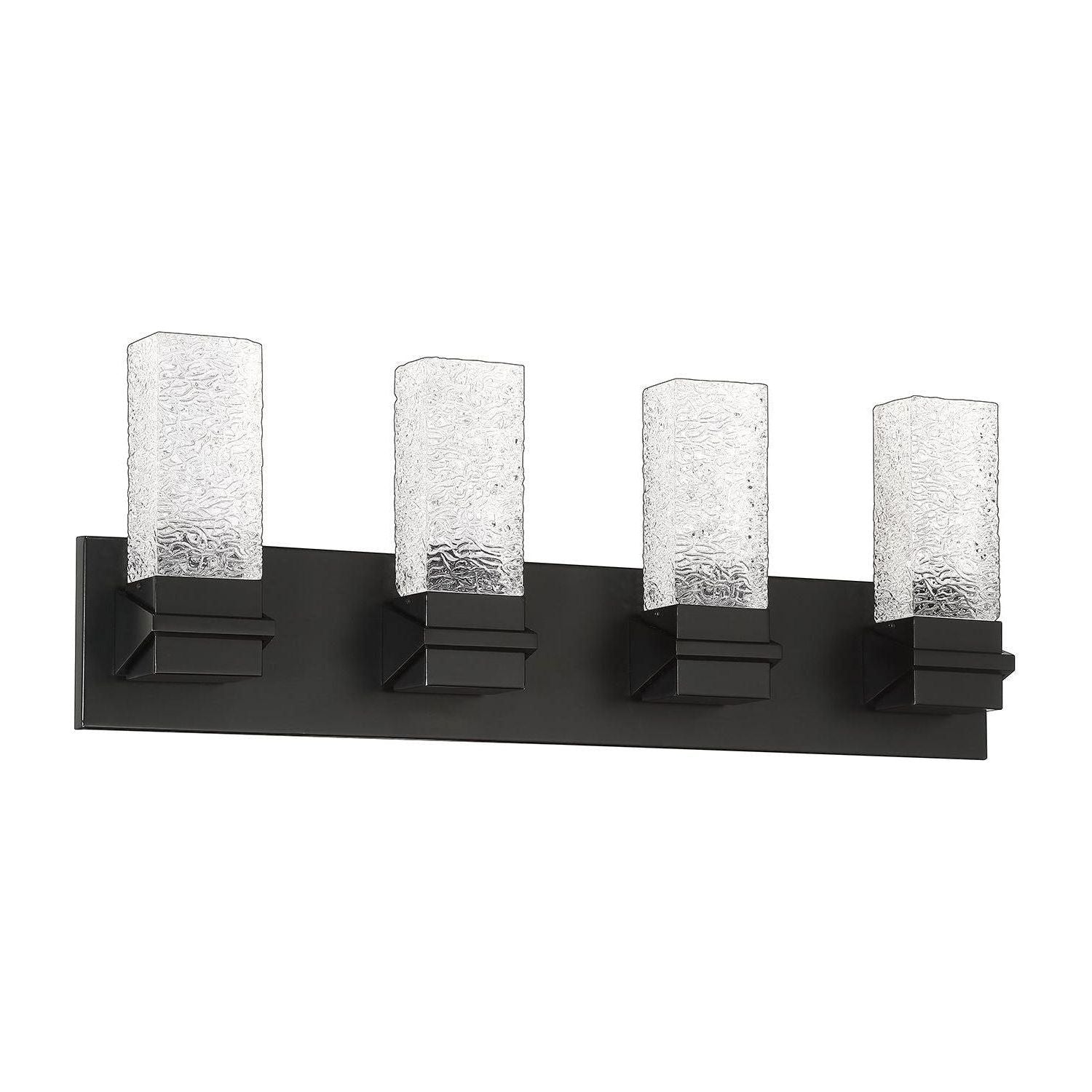 Kendal Lighting - Ice Vanity Light - VF9600-4L-BLK - Canada Light Shop