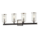 Troy Lighting Canada - B7684-TBK/PN - Four Light Bath and Vanity - Aeon - Textured Black & Polish Nickel