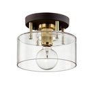 Troy Lighting Canada - C7540-BRZ/BBA - One Light Semi-Flush Mount - Bergamot Station - Bronze/Brushed Brass