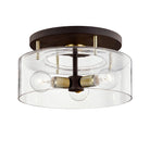 Troy Lighting Canada - C7542-BRZ/BBA - Three Light Semi Flush Mount - Bergamot Station - Bronze/Brushed Brass