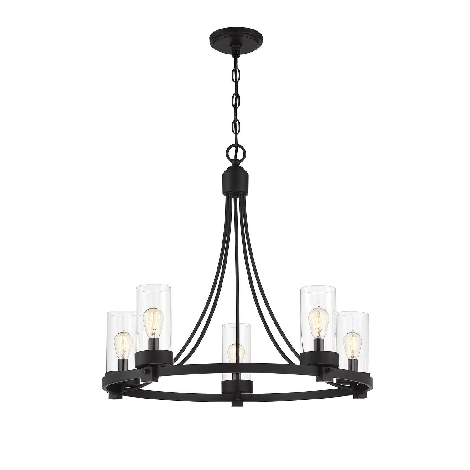 Meridian M10018MBK Five Light Chandelier in Matte Black