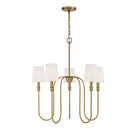 Meridian M10077NB Five Light Chandelier in Natural Brass
