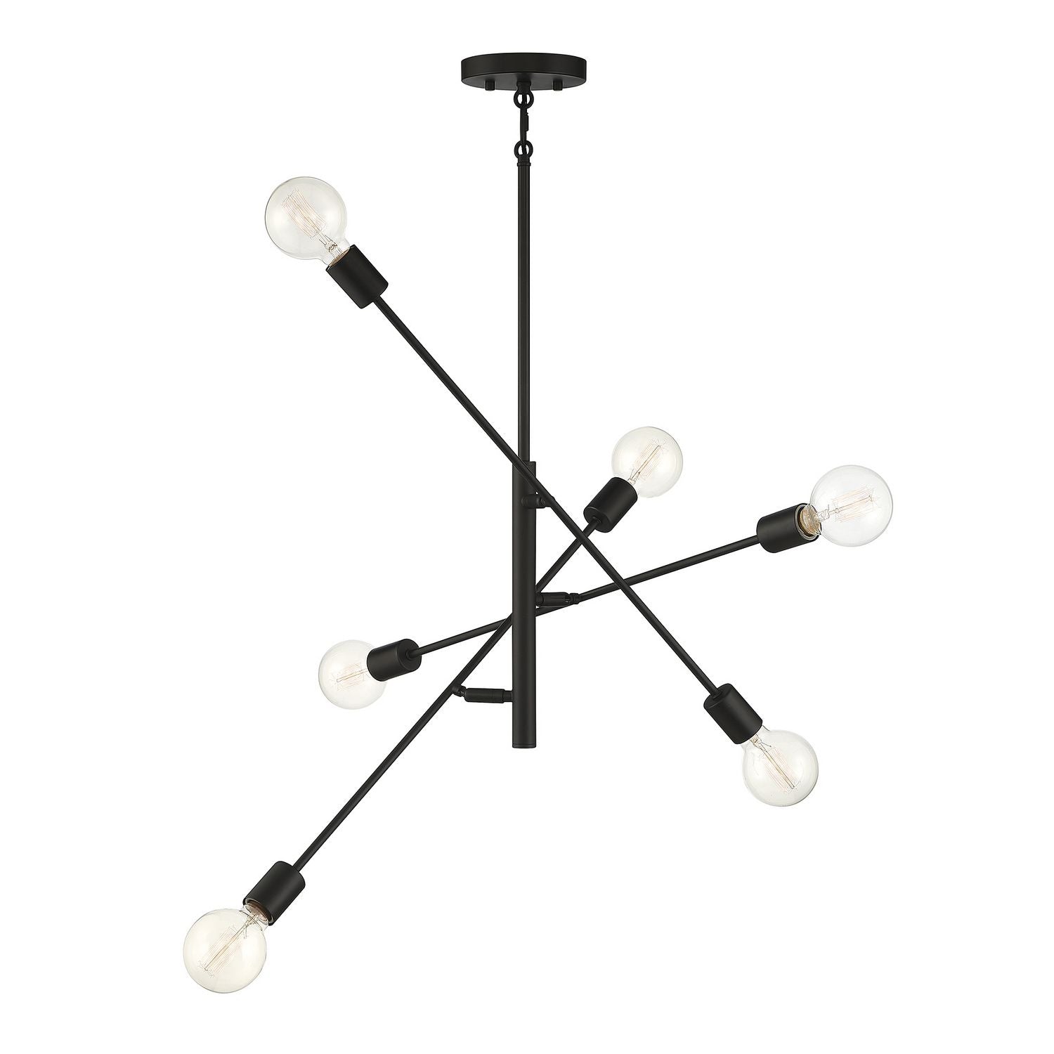 Meridian M10084MBK Six Light Chandelier in Matte Black