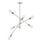 Meridian M10084PN Six Light Chandelier in Polished Nickel