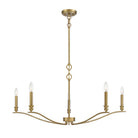 Meridian M10086NB Five Light Chandelier in Natural Brass