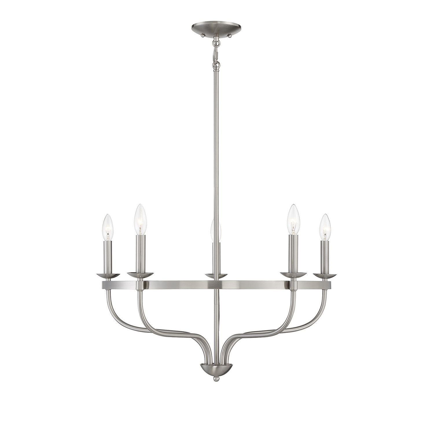 Meridian M10087BN Five Light Chandelier in Brushed Nickel