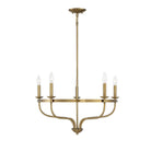 Meridian M10087NB Five Light Chandelier in Natural Brass