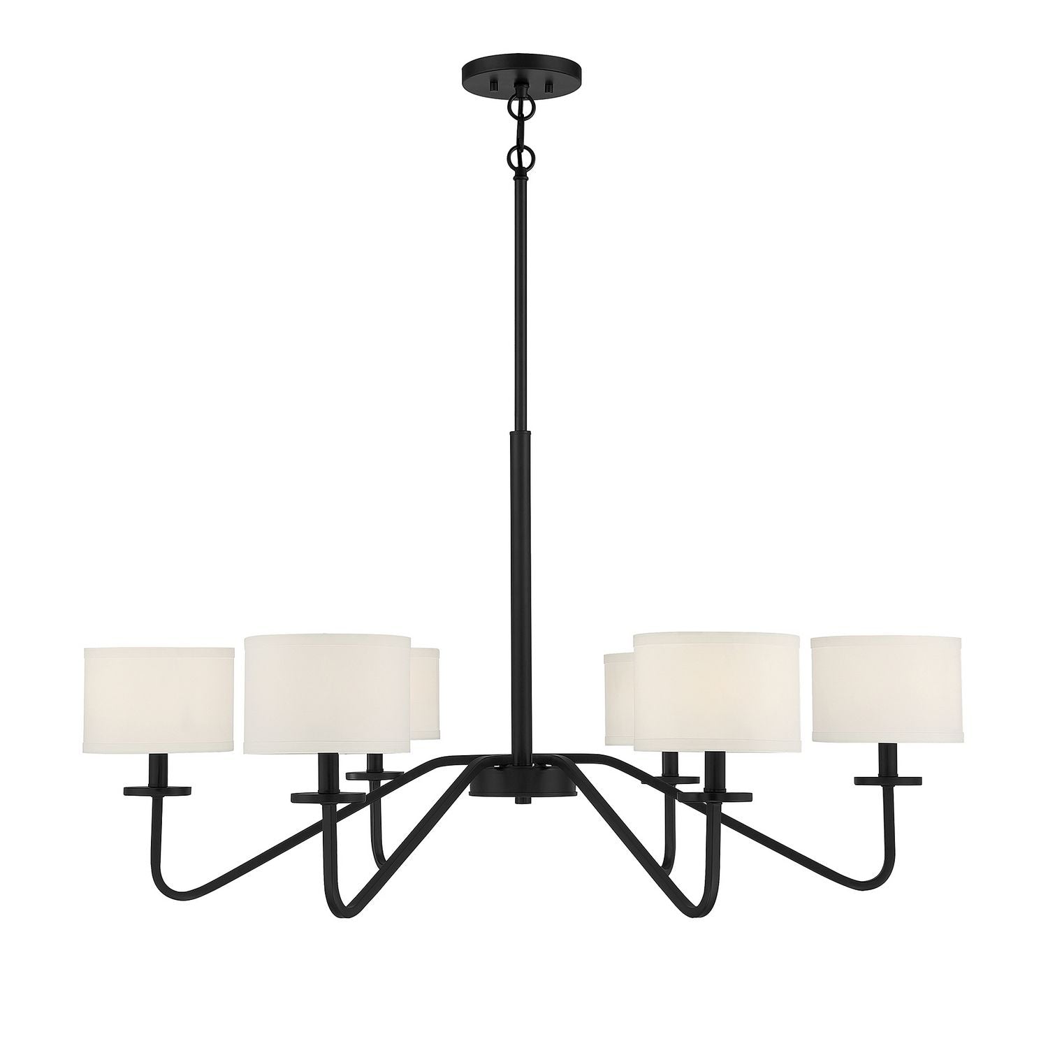 Meridian M10092MBK Six Light Chandelier in Matte Black