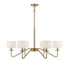 Meridian M10092NB Six Light Chandelier in Natural Brass
