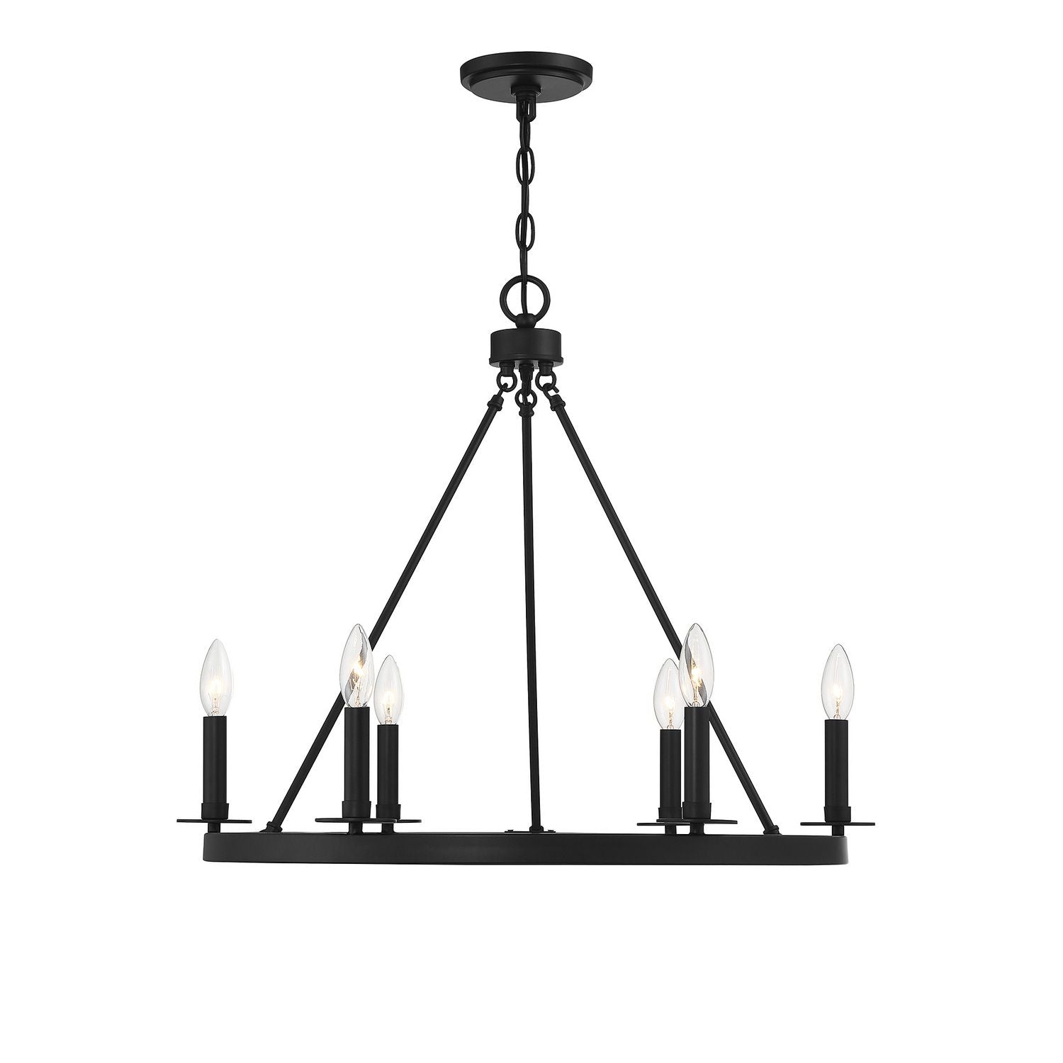 Meridian M10093MBK Six Light Chandelier in Matte Black