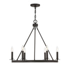 Meridian M10093ORB Six Light Chandelier in Oil Rubbed Bronze