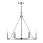 Meridian M10093PN Six Light Chandelier in Polished Nickel