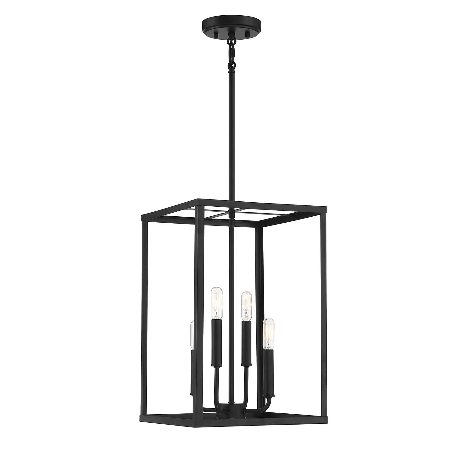 Meridian M30008MBK Four Light Pendant in Matte Black