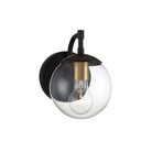 Meridian M50033ORBNB One Light Outdoor Wall Sconce in Oil Rubbed Bronze with Natural Brass