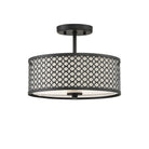 Meridian M60016MBK Two Light Semi-Flush Mount in Matte Black