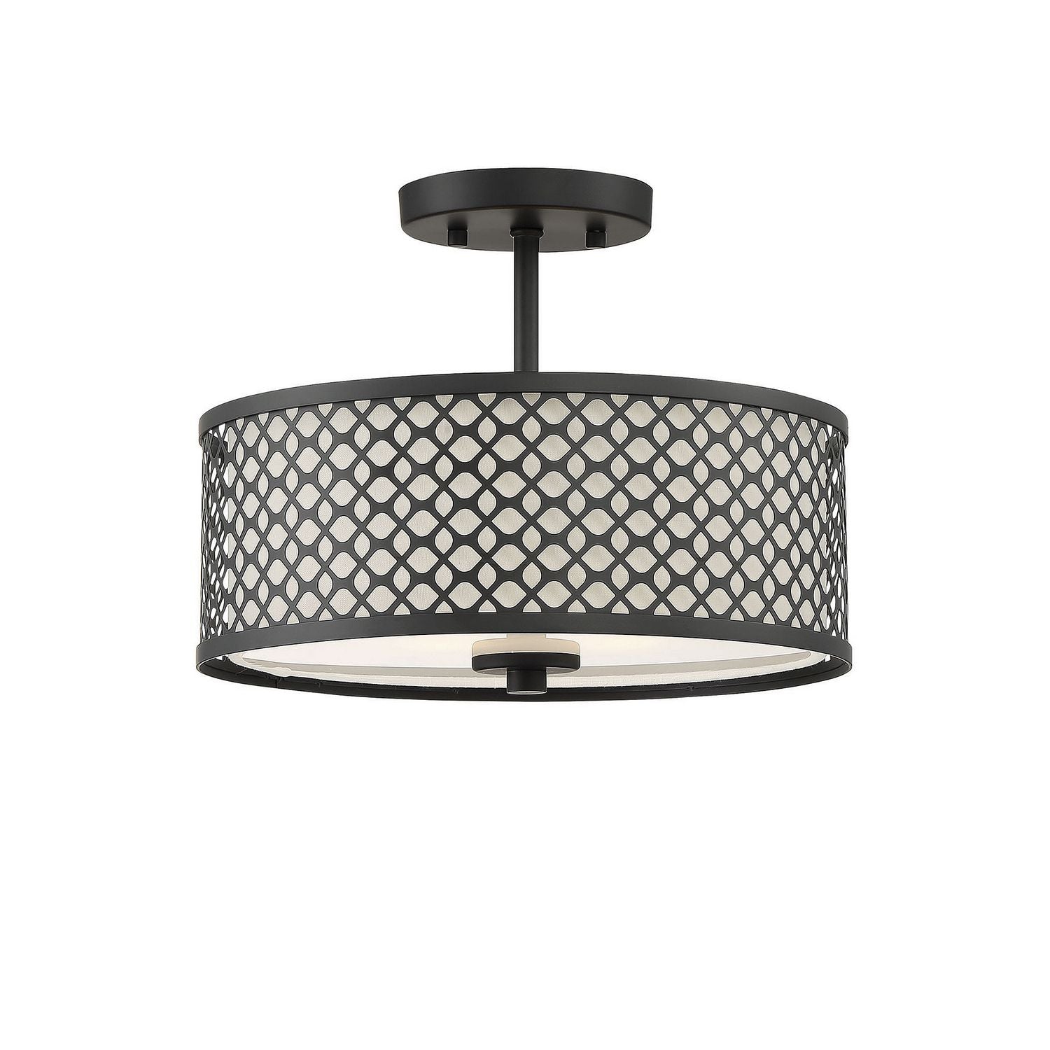 Meridian M60016MBK Two Light Semi-Flush Mount in Matte Black