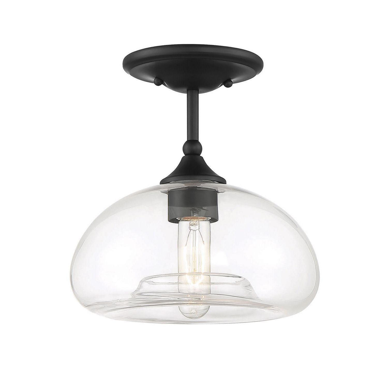 Meridian M60017MBK One Light Semi-Flush Mount in Matte Black