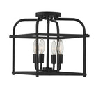 Meridian M60061MBK Four Light Semi-Flush Mount in Matte Black