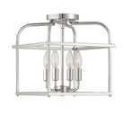 Meridian M60061PN Four Light Semi-Flush Mount in Polished Nickel