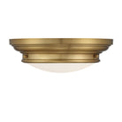 Meridian M60063NB Two Light Flush Mount in Natural Brass