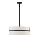 Meridian M70102MBK Four Light Pendant in Matte Black