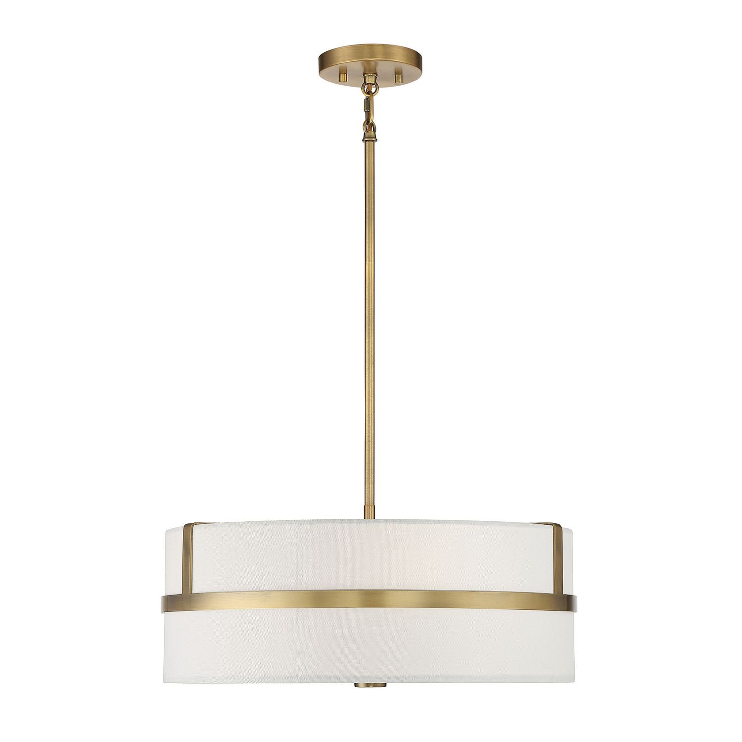 Meridian M70102NB Four Light Pendant in Natural Brass