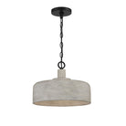 Meridian M70103WGBK One Light Pendant in Weathered Gray with Black