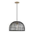 Meridian M70105BRNB One Light Pendant in Black with Natural Brass Accents