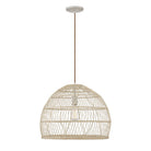Meridian M70106NR One Light Pendant in Natural Rattan with a Matching Socket