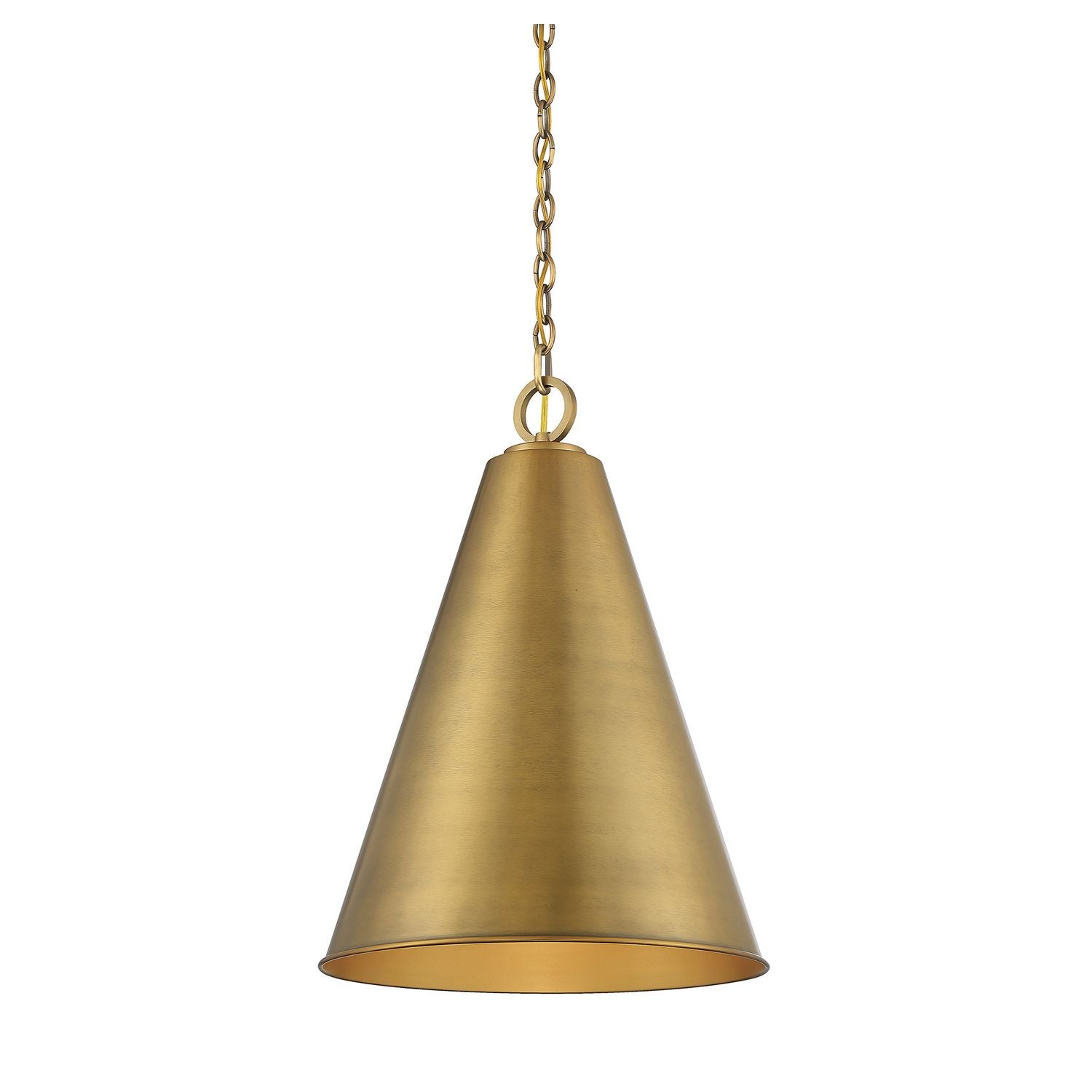 Meridian M70112NB One Light Pendant in Natural Brass