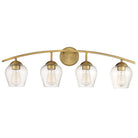 Meridian M80033NB Four Light Bathroom Vanity Light in Natural Brass