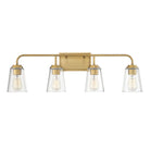 Meridian M80045NB Four Light Bathroom Vanity Light in Natural Brass