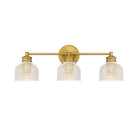 Meridian M80035NB Three Light Bathroom Vanity Light in Natural Brass