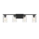 Meridian M80039MBK Four Light Bathroom Vanity Light in Matte Black