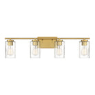 Meridian M80039NB Four Light Bathroom Vanity Light in Natural Brass