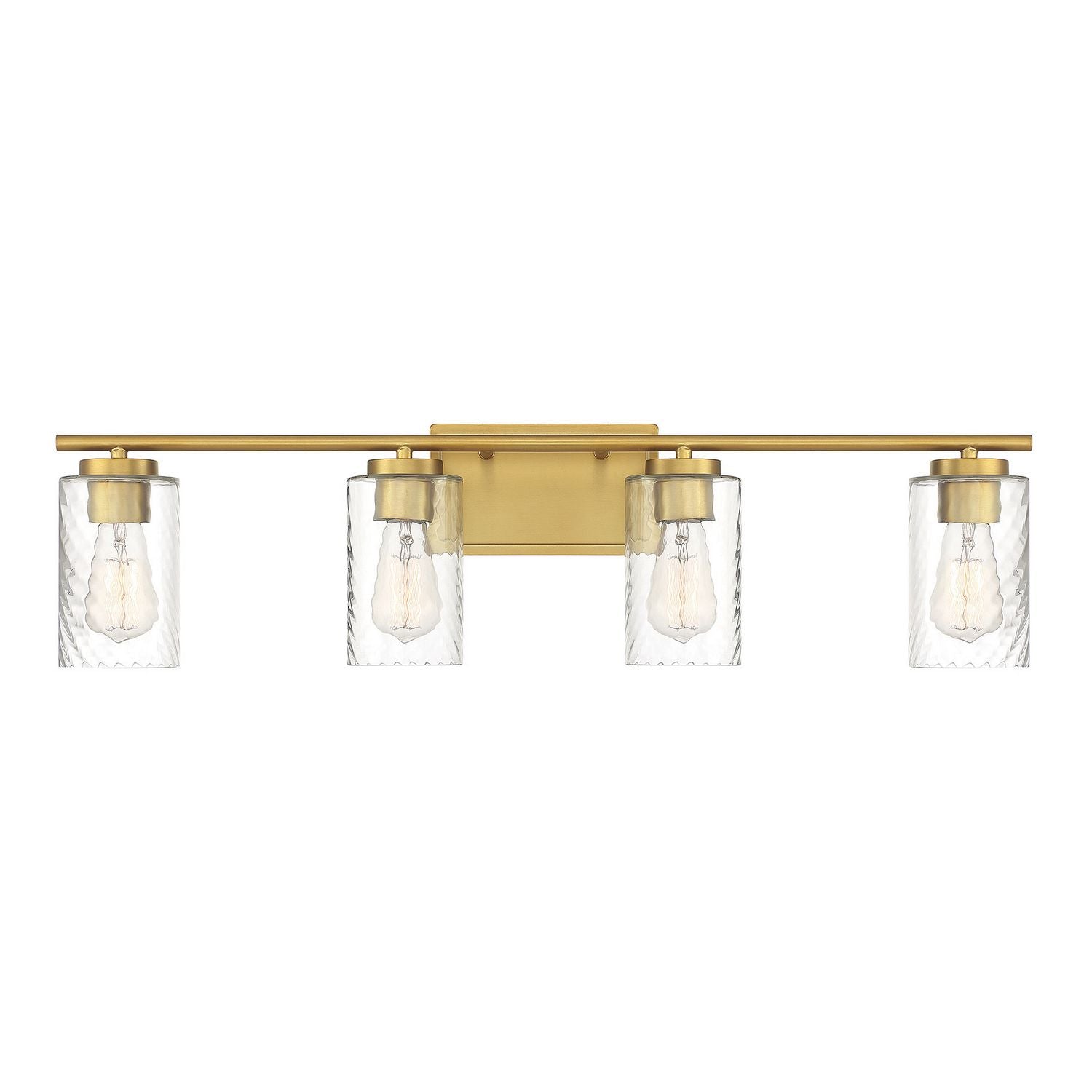 Meridian M80039NB Four Light Bathroom Vanity Light in Natural Brass