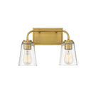 Meridian M80043NB Two Light Bathroom Vanity Light in Natural Brass