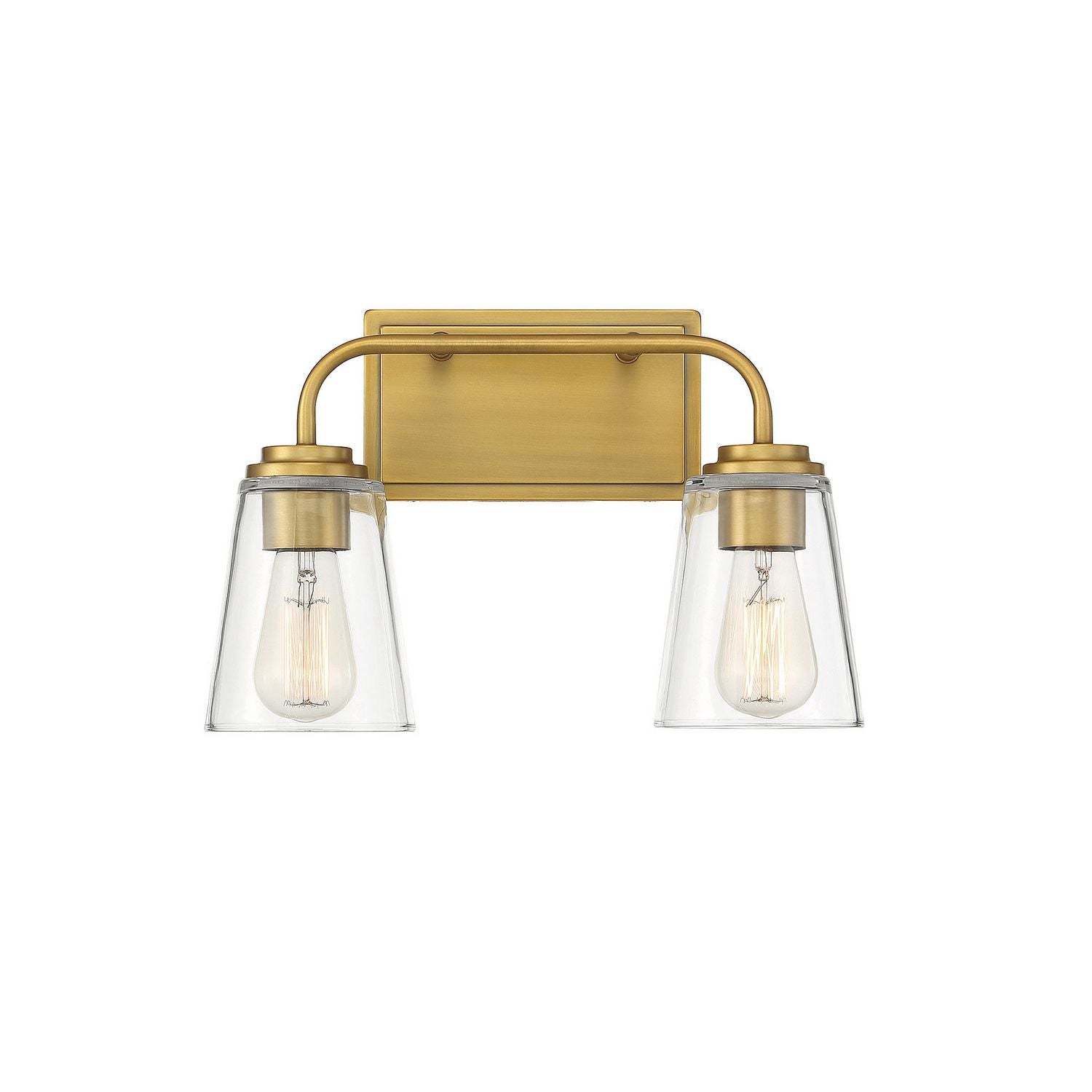 Meridian M80043NB Two Light Bathroom Vanity Light in Natural Brass