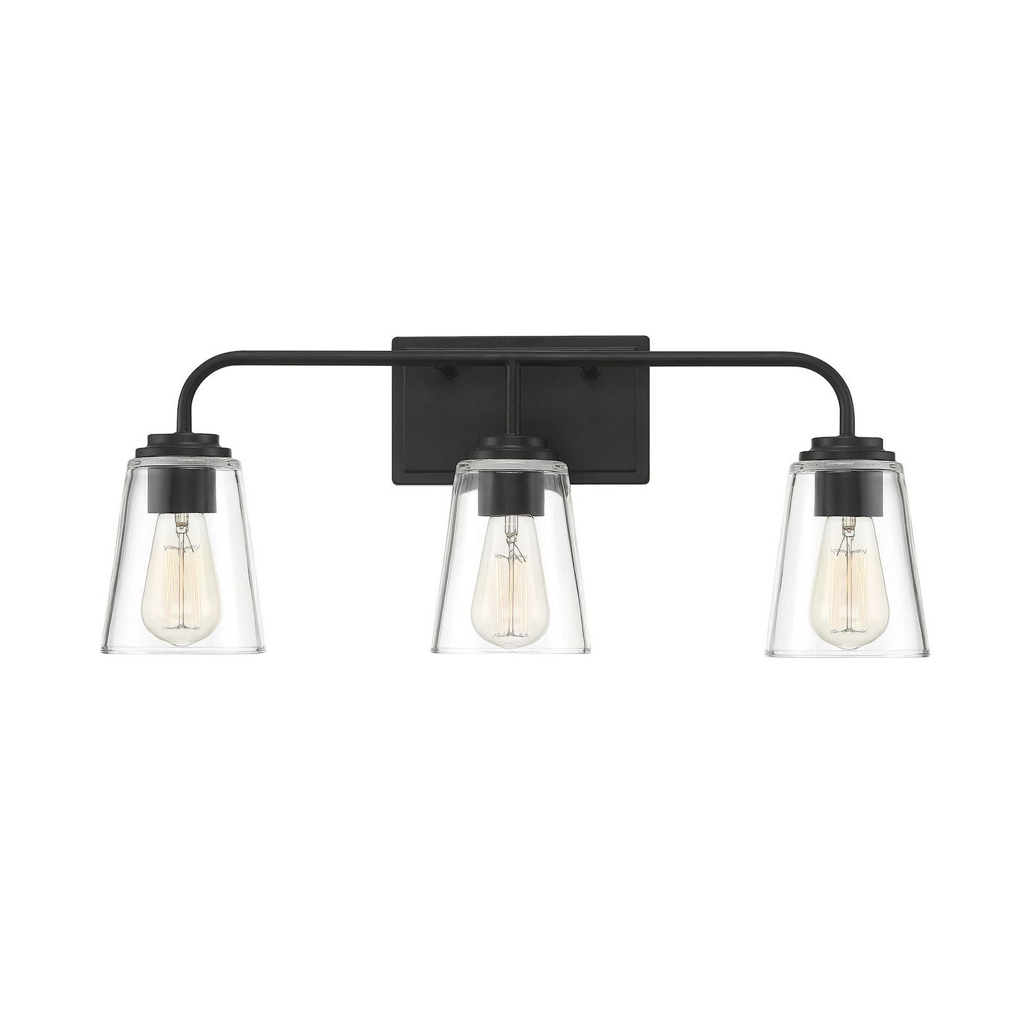 Meridian M80044MBK Three Light Bathroom Vanity Light in Matte Black