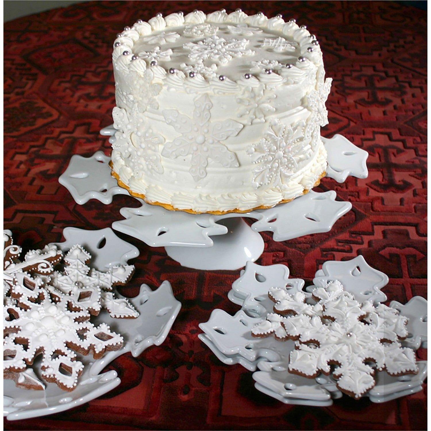 ELK Home - Snowflake Cake Stand - CAKST001 - Canada Light Shop