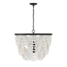 Meridian M100101GRORB Five Light Chandelier in Grecian White with Oil Rubbed Bronze