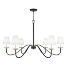 Meridian M100106BNB Six Light Chandelier in Black with Natural Brass Accents