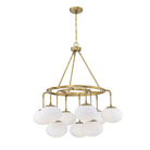 Meridian M10098NB Nine Light Chandelier in Natural Brass
