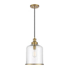 Meridian M70120NB One Light Pendant in Natural Brass