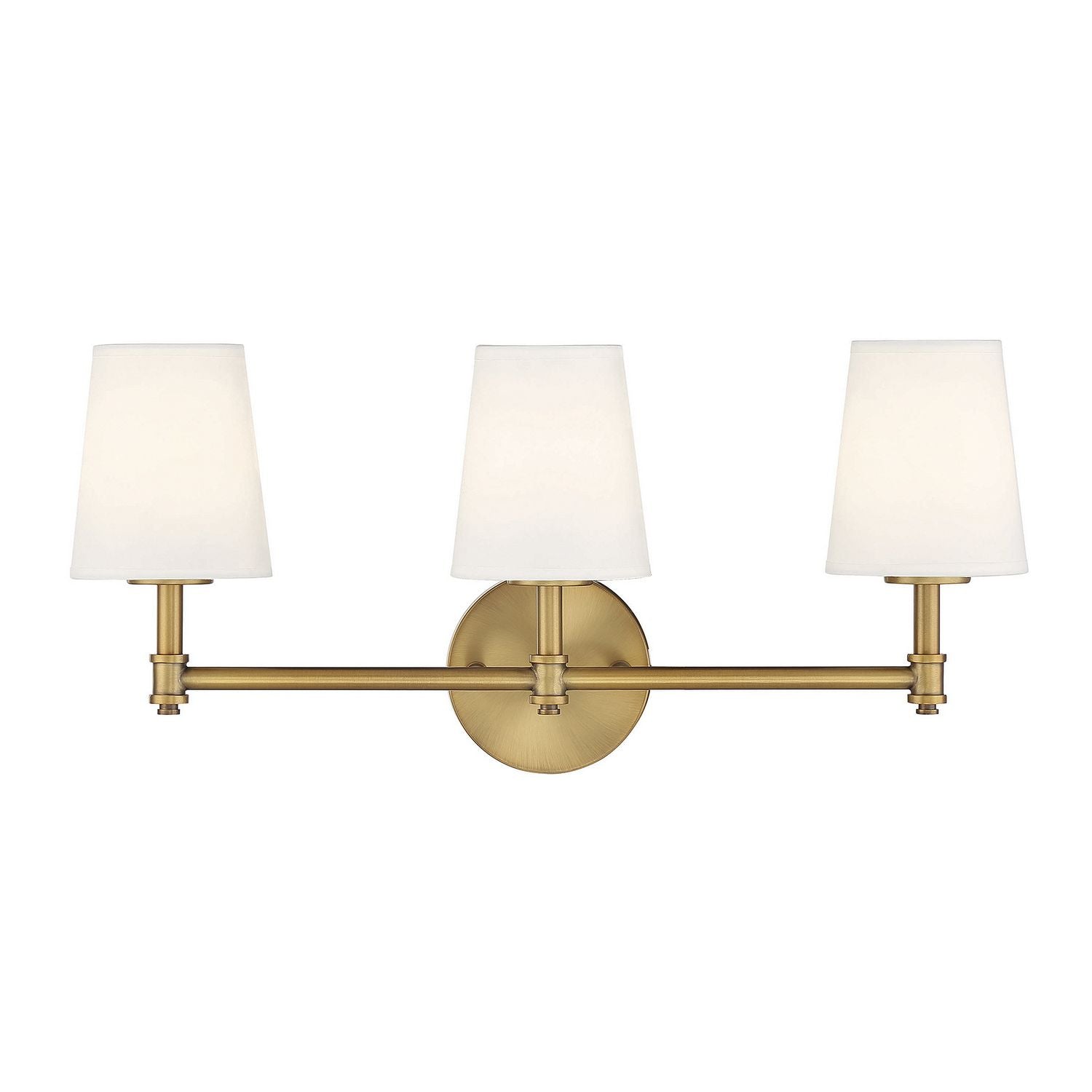 Meridian M80051NB Three Light Bathroom Vanity Light in Natural Brass