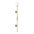 Meridian M90063NB One Light Wall Sconce in Natural Brass with Leather Accent