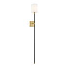 Meridian M90069BNB One Light Wall Sconce in Black with Natural Brass Accents