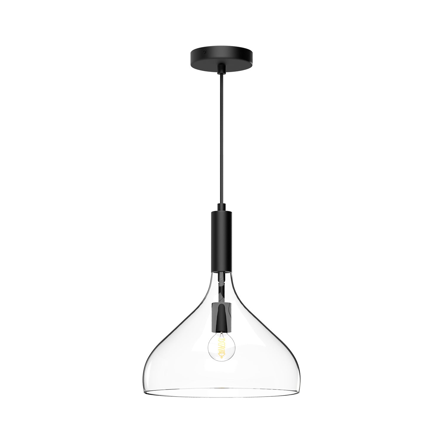 Alora Canada - PD532312MBCL - One Light Pendant - Belleview - Clear Glass/Matte Black