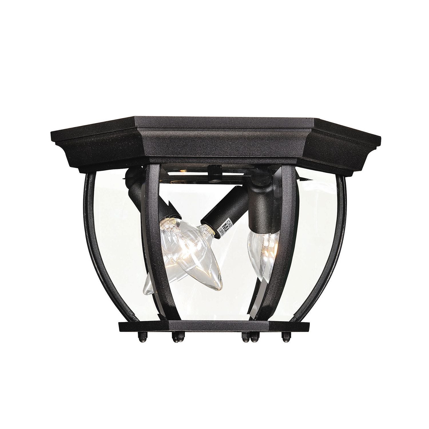 Meridian M50059BK Three Light Outdoor Flush Mount in Black