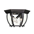 Meridian M50059BK Three Light Outdoor Flush Mount in Black